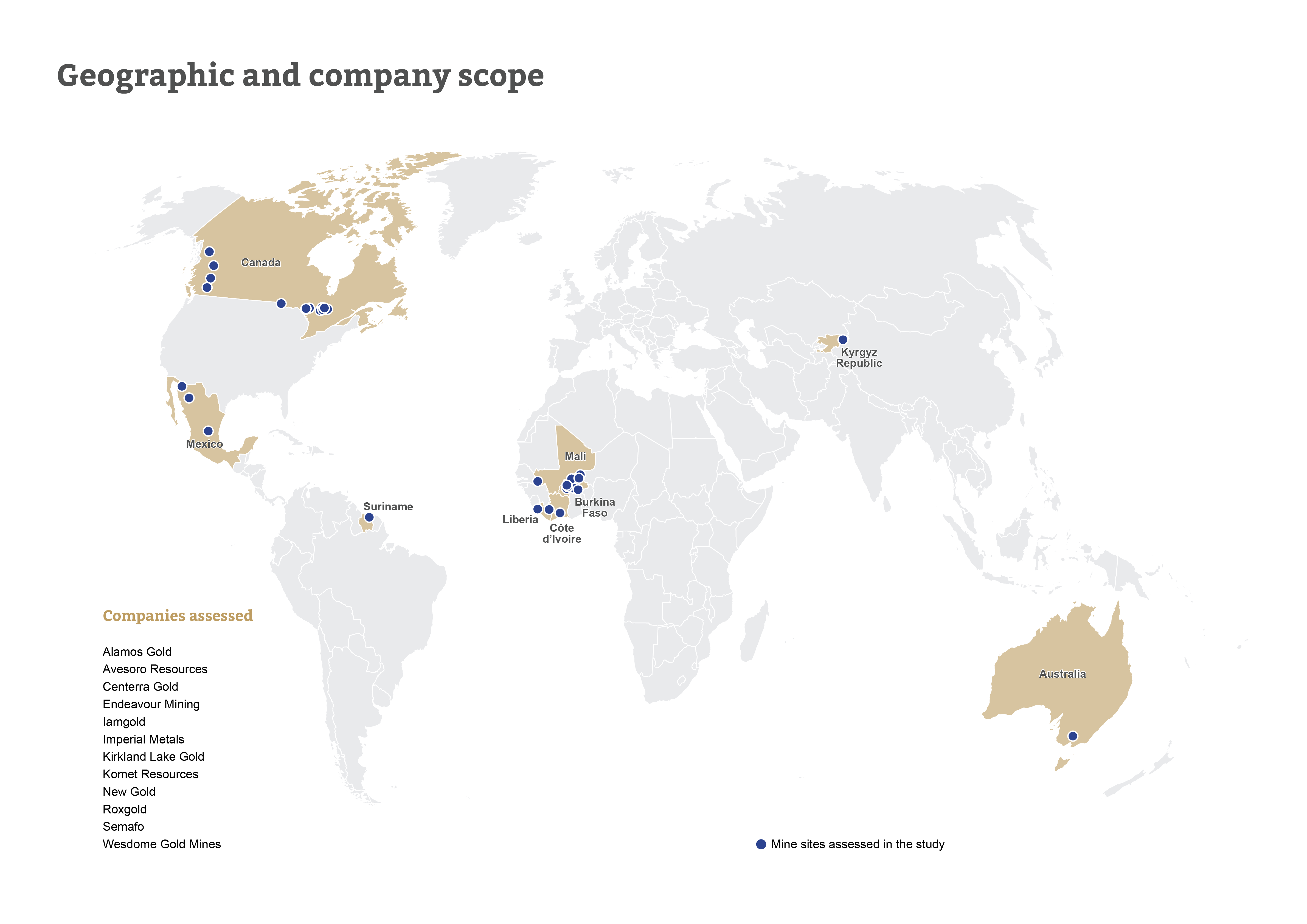Mine-sites world map